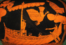 Antigua representación griega de Ulises con las sirenas en un estamnos de ca. 480-470 a. C. Foto: Wikimedia Commons