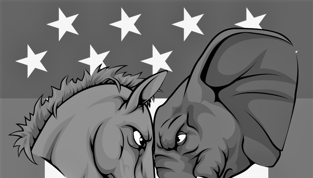 Símbolos de Demócratas y Republicanos en EEUU. © Shutterstock