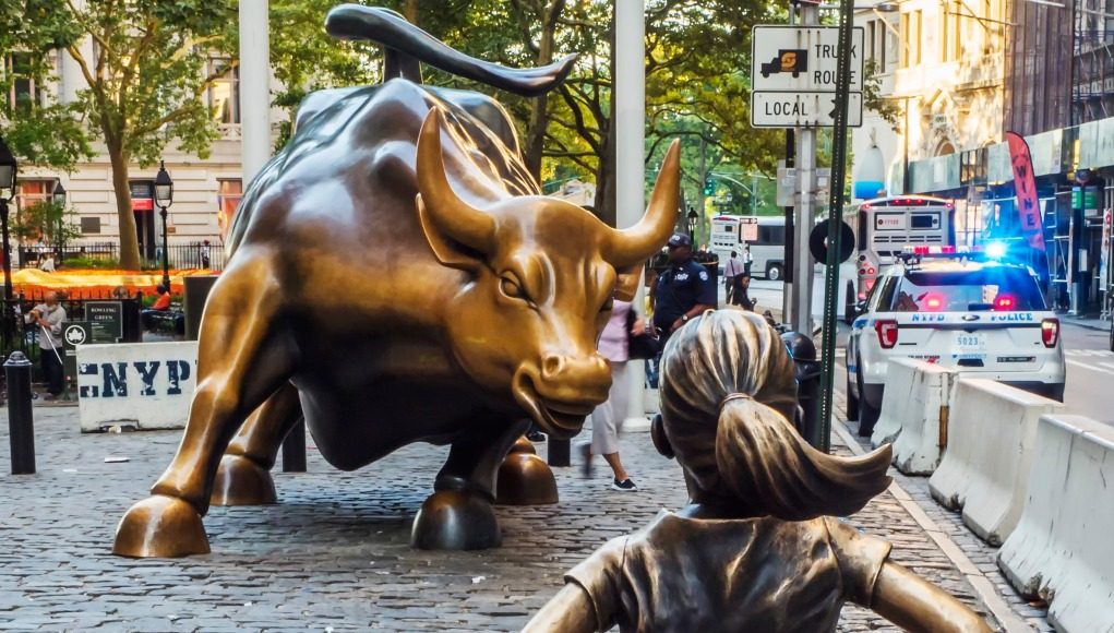 Charging Bull en Nueva York. símbolo del capitalismo