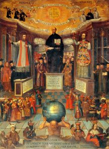 Alegoría del triunfo de los jesuitas en Europa, Asia, África y América Iglesia de San Pedro de Lima