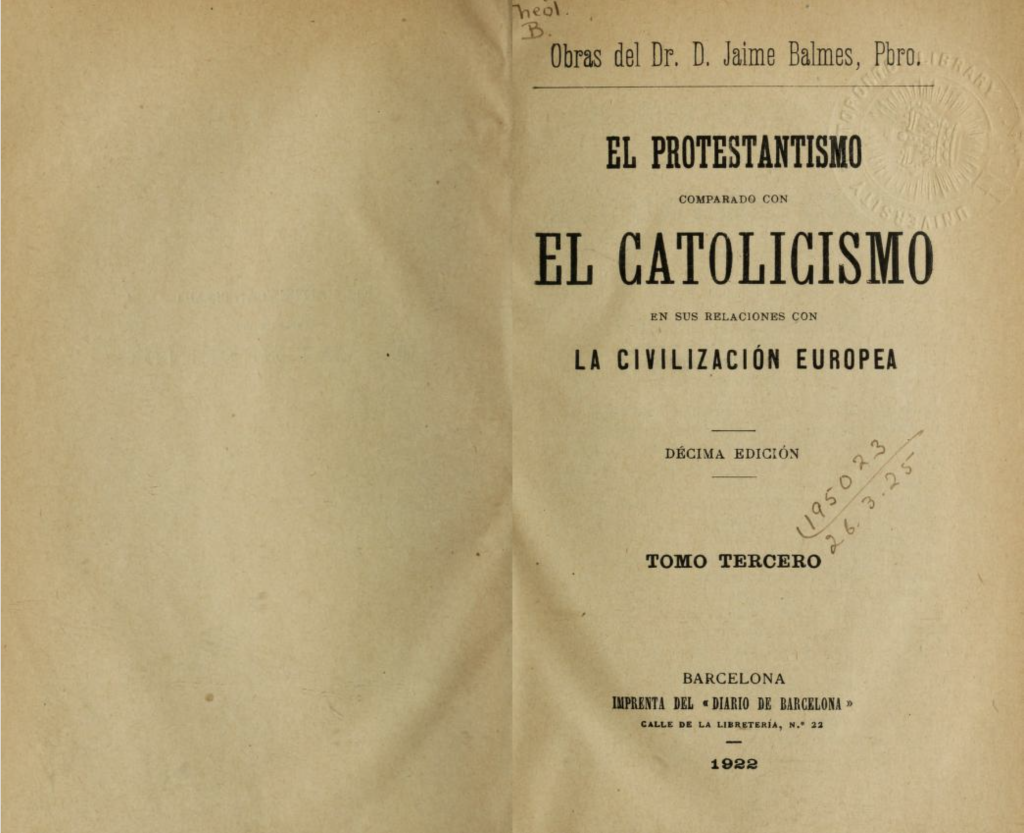 La obra más emblemática de Balmes