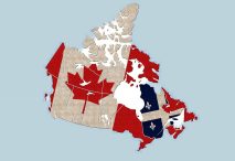 Banderas de Canadá y Quebec. © iStock / Lalocracia
