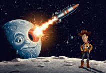 Woody, de Toy Story, visita la Luna de Georges Méliès