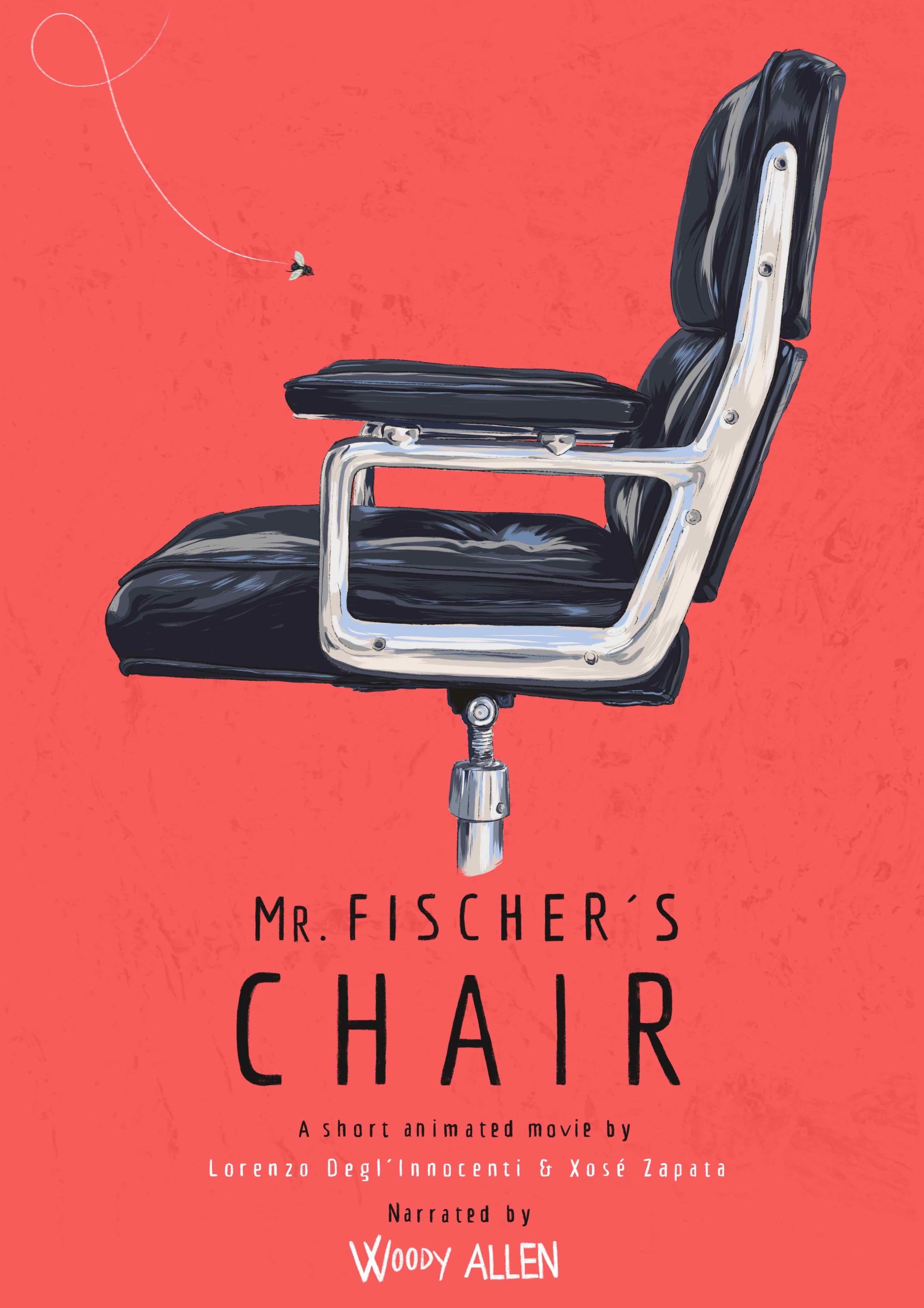 Cartel de «La silla de Fischer», película de Xosé Zapata en la que Woody Allen es narrador y coproductor