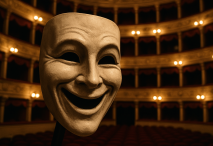 Máscara en un teatro. Imagen generada con ChatGPT