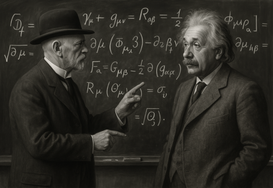 David Hilbert y Albert Einstein. Imagen generada por ChatGPT