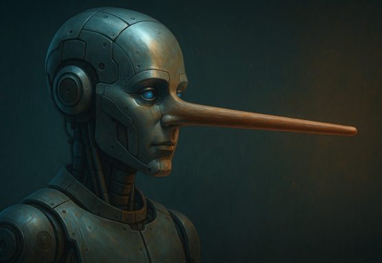 Imagen creada con ChatGPT para ilustrar las mentiras de la inteligencia artificial