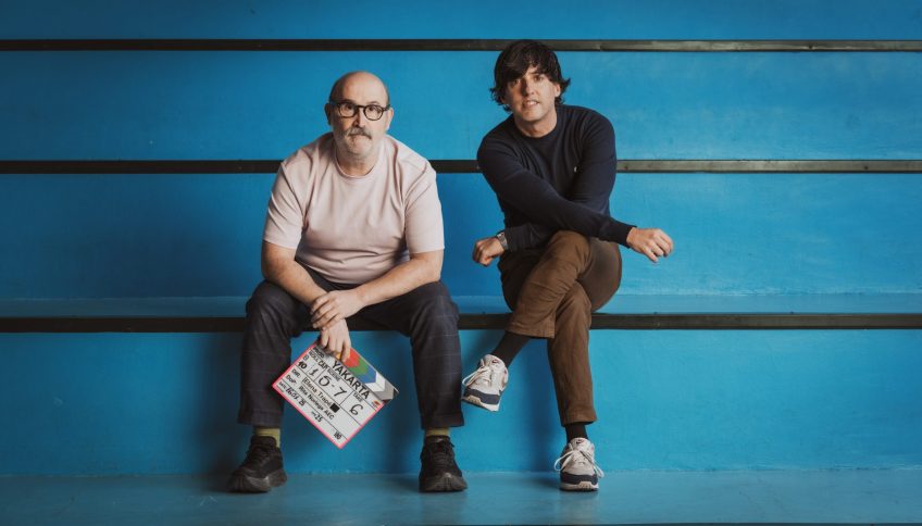 Javier Cámara y Diego San José, protagonista y creador de «Yakarta». Foto: Manolo Pavón / Movistar Plus+