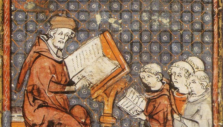 Clase en una universidad medieval.