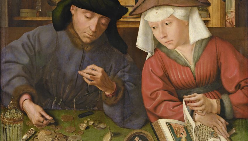 El cambista y su mujer (1514), de Quentin Metsys.