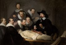 La lección de anatomía del Dr. Nicolaes Tulp (1632), de Rembrandt. Se conserva en el Mauritshuis de La Haya.