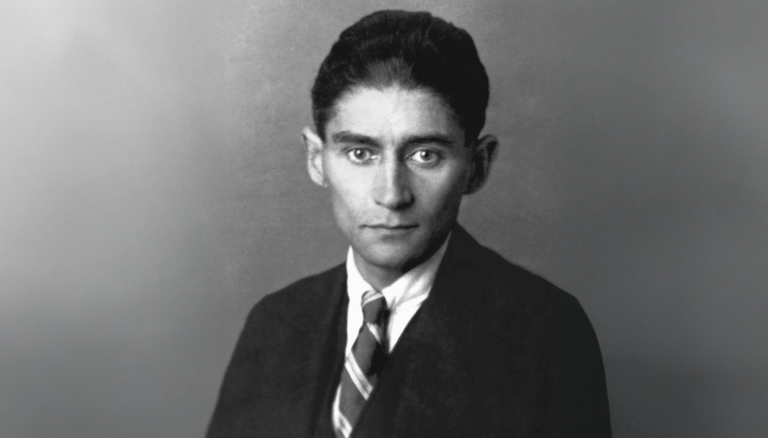 Última imagen conocida de Franz Kafka. Circa 1923. Foto ampliada con ayuda de Adobe Firefly. © Wikimedia Commons