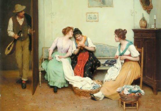 «The Friendly Gossips» (1901), de Eugene de Blass. Archivo: Wikimedia Commons