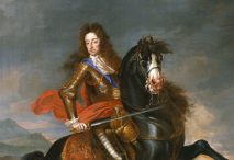 Detalle de un retrato ecuestre de Guillermo III, c. 1690. National Portrait Gallery, dominio público, con licencia de Wikimedia Commons.