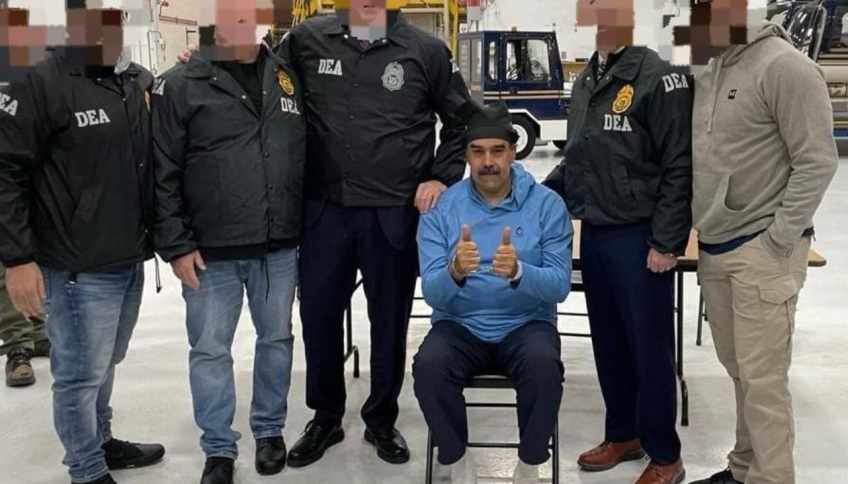 Foto facilitada por la DEA (Drug Enforcement Administration) sobre la reciente captura de Nicolás Maduro en Venezuela. Tiene licencia de Wikimedia Commons