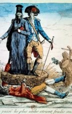 Cartel de 1789 que representa al Tercer Estado aplastado por los otros dos