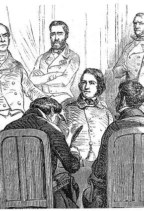 Tocqueville (en primer plano a la izquierda) en la Comisión de revisión de la Constitución en 1851