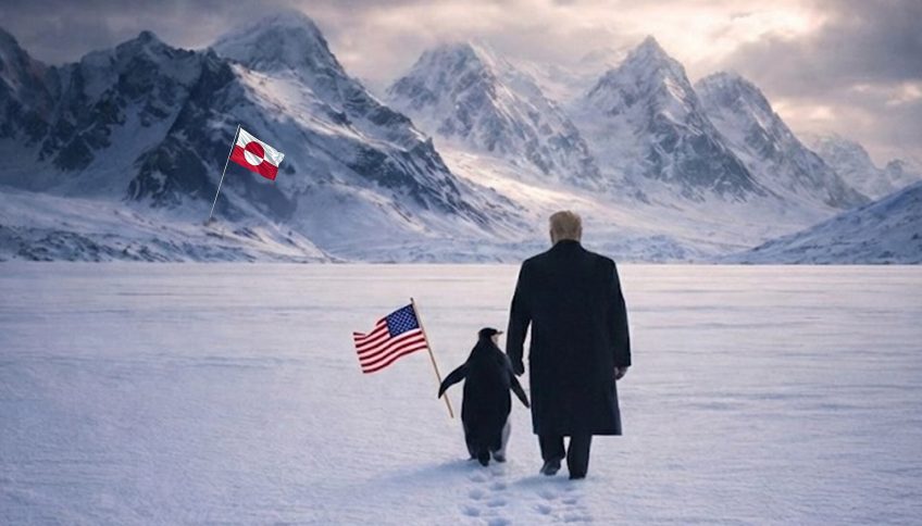 Imagen generada con ayuda de la inteligencia artificial y publicada en las redes sociales por Donald Trump. Tiene licencia de Wikimedia Commons. Geopolítica