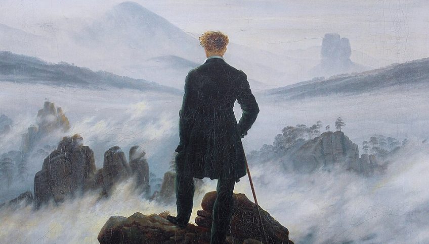 «El caminante sobre el mar de nubes» (1818), de Caspar David Friedrich. Dominio público, vía Wikimedia Commons