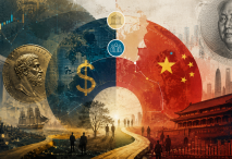 Collage económico: dólar, China y Creso (generado con ChatGPT)