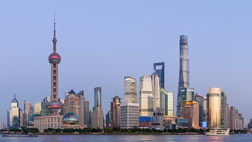 Panorama de cuatro segmentos de Pudong, Shanghái
