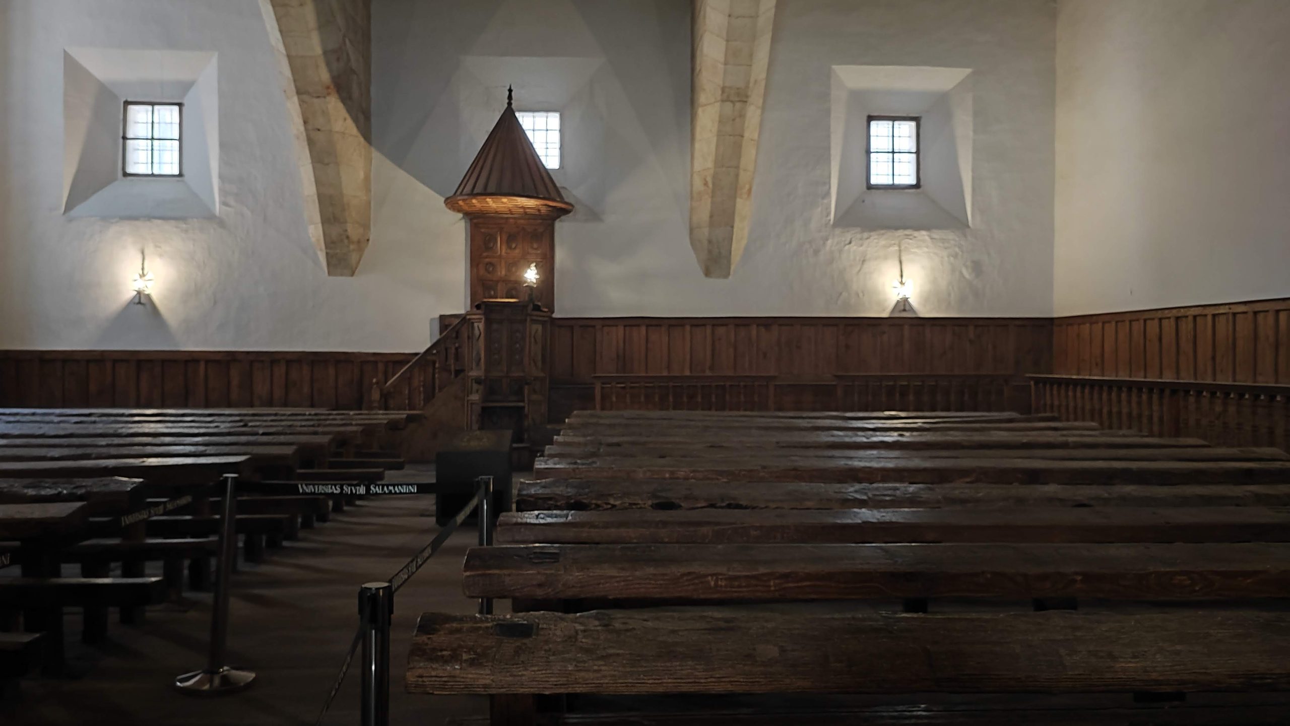 Aula Fray Luis de León de la Universidad de Salamanca, donde la escolástica vivió un auge. Foto: FMB