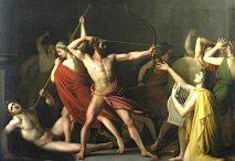 Ulises y Telémaco atacando a los pretendientes de Penélope. CC Wikimedia Commons