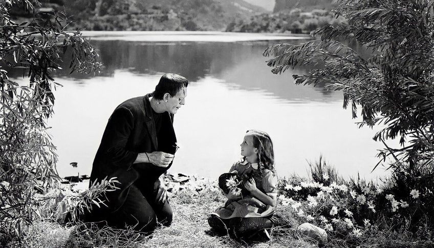 Boris Karloff y Marilyn Harris, en «El doctor Frankenstein». © 1931 Universal