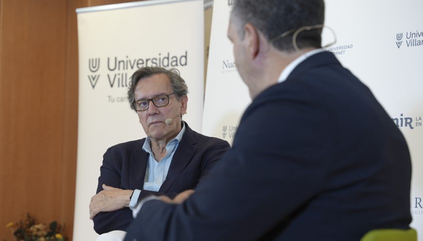 Fernando Vallespín, en su conversación con José Cepeda en el Foro Nueva Revista. Foto: Rafael Mora